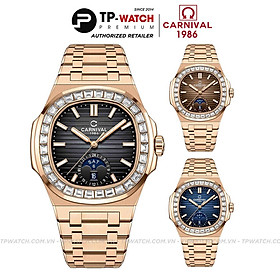 Đồng Hồ Nam Dây Thép Carnival Nautilus 8110G-VH-KL Automatic - Kính Sapphire - Size 41mm - 3 Màu - 8110G-VH-KL-D - 8110G-VH-KL-N - 8110G-VH-KL-X - ĐEN