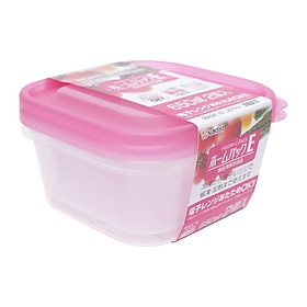 Set 2 hộp bằng nhựa PP cao cấp an toàn tuyệt đối, chịu nhiệt tốt (650ml - màu hồng) - Japan