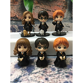 Bộ Sưu Tập Mô hình để bàn 6 nhân vật Harry Potter phong cách Chibi siêu đáng yêu, cao 9-10cm, cử động được khớp tay DRU - Hàng Chính Hãng