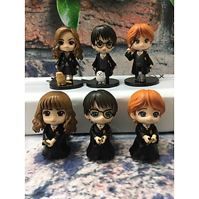 Bộ Sưu Tập Mô hình để bàn 6 nhân vật Harry Potter phong cách Chibi siêu đáng yêu, cao 9-10cm, cử động được khớp tay-Dru-hàng chính hãng 