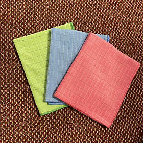 Mua Combo 3 Khăn lau đa năng Microfiber không để lại bụi vải  không gây xước bề mặt kích thước 35 x 40cm