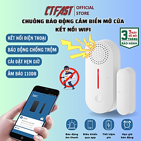 Chuông báo động chống trộm, báo khách mở cửa kết nối wifi CTFAST AW301 - Điều khiển từ xa qua app, âm báo 100 db hẹn giờ thông minh - Hàng chính hãng