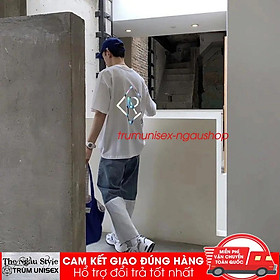 Áo thun unisex form rộng tay lửng nam nữ hàn quốc in Phản Quang 7 màu Ro aothununisex