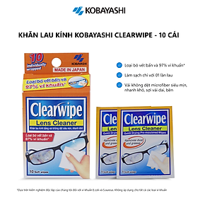 Khăn lau kính Kobayashi - Clearwipe - loại bỏ vi khuẩn, vải không dệt mềm mịn, siêu dai, không để lại bột giấy khi lau