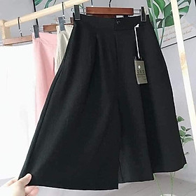 Quần ống rộng dáng lửng tới gối sang chảnh chất đũi không nhăn