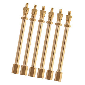 Set of 6, Copper Tyre Tire Air Valve Extension Converter for Car 100mm