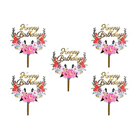 5x Pastoral Cake Toppers Photo Props for Wedding Engagement Baby Shower