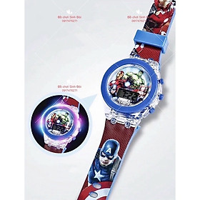 Đồng hồ hình siêu nhân siêu anh hùng có đèn - đồng hồ bé trai