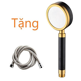 Mua Tay sen  vòi sen tắm tăng áp hợp kim nhôm màu vàng đen siêu tiết kiệm nước tặng kèm dây cấp nước inox