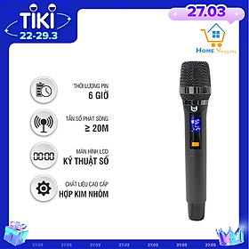 Mua Micro Không Dây B&D Hát Karaoke Cực Hay Model WR20A & WR20  Tần Số UHF  Tùy Chỉnh Âm Lượng - Hàng Chính Hãng