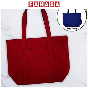 Túi Vải Tote 2 In 1 Phối 2 Màu - Saigon ZeroWaste - Màu Đỏ + Xanh Dương