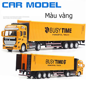 Xe đồ chơi mô hình đầu kéo container vận chuyển KAVY No.8807 đầu hợp kim tháo rời kích thước lớn tỷ lệ 148 - nhiều màu - Màu vàng