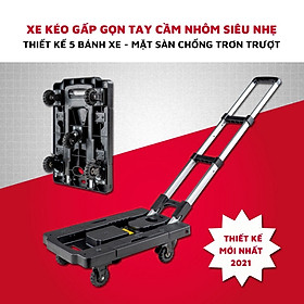 Xe Đẩy Hàng, Xe Kéo Hàng 5 Bánh tiện lợi, tải trọng lớn 
