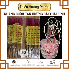 Nhang Bắc hương Bài cuốn tàn Thái Bình 40cm gói 10 thẻ 240 cây mùi thơm êm dịu,ít khói