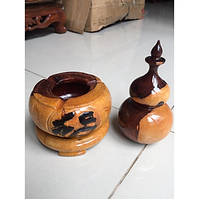 Mua Combo gạt tàn thuốc và hủ tăm gỗ cẩm lai  chạm sắc nét