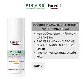 Kem Dưỡng Sáng Da Ban Ngày Cho Da Nhờn Mụn Eucerin Pro Acne Day Bright Mattifying SPF30 50ml