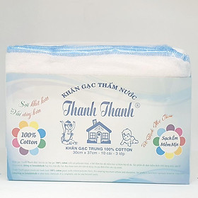 Khăn gạc Thanh Thanh Trung  10 cái 3 lớp 30x37cm 100% cotton