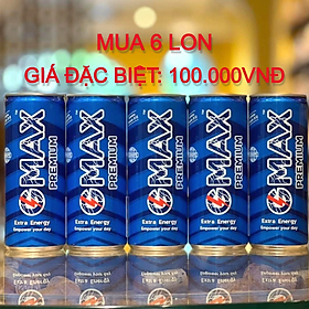 [MUA 4 TẶNG 2] Nước tăng lực Gmax Premium energy drink nhập khẩu từ Châu Âu (250ml x 6) HSD Tháng 12/2022