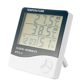 Indoor and Outdoor Large Screen Digital Display Temperature and Humidity Meter Time Calendar Alarm Temperature Meter and Hygrometer