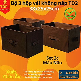 Combo 3 hộp vải đựng đồ đa năng TD2 – Bộ 3 túi vải Thụy Điển không nắp tiết kiệm sang trọng dung tích 24L mỗi hộp - chính hãng