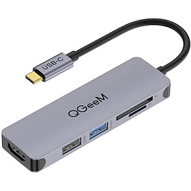 Bộ Hub QGeeM đa năng 5 trong 1 dành cho MacBook Pro 13/15 Surface Go, USB C Adapter - Hàng chính hãng
