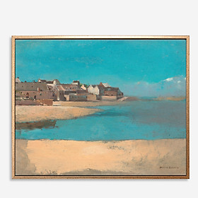 Mua Tranh in canvas trang trí treo tường danh hoạ nổi tiếng  Village by the Sea in Brittany (1880)  50 x 70 cm