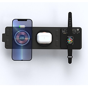 Bộ Sạc Không Dây cho điện thoại và đồng hồ thông minh cùng lúc dùng cho Du lịch, Công Tác Fold3X Design