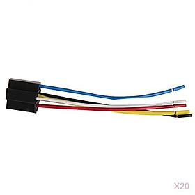 20 Pieces Car 12V 12 DC 40A AMP Relay Harness Socket Plug 5Pin 5 Wire