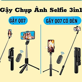 Mua Gậy Chụp Ảnh Tự Sướng 3 Chân Đa Năng Q07  Q07s Có Đèn Kèm Remote Bluetooth Siêu Tiện Lợi - Q07 đen có led