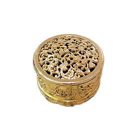 Mua Lư xông trầm hợp kim - Hoa văn 8 phù điêu - xông nhang khoanh 2 giờ - nhang nụ nhỏ - màu vàng size nhỏ