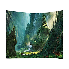 Digital 3D Printed Wall Hanging Tapestry Window Curtains