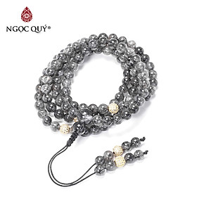 Chuỗi 108 hạt thạch anh tóc đen mệnh thủy, mộc - Ngọc Quý Gemstones