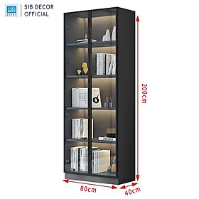 Mua Tủ Gỗ Trưng Bày Cánh Kính Đèn LED Hiện Đại Thương Hiệu SIB Decor TCK02