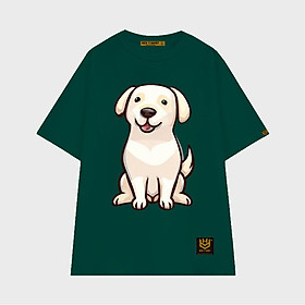 Áo thun tay lỡ áo phông trơn nam nữ unisex hình chú chó dễ thương