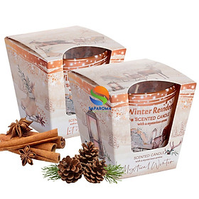 Combo 2 ly nến thơm tinh dầu Bartek Winter Reindeers 115g - thông, quế, hồi, nến trang trí, thơm phòng, thư giãn, Hỗ trợ khử mùi