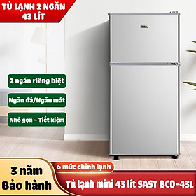 Tủ lạnh mini 43 lít SAST BCD-43L làm đá đựng mỹ phẩm làm mát nước uống bảo quản hoa quả thực phẩm