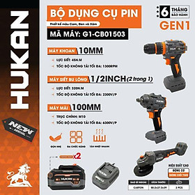 Mua BỘ DỤNG CỤ PIN: MÀI   BULONG & KHOAN 21V G1-CB01503 HUKAN -HÀNG CHÍNH HÃNG