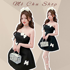 Đầm xòe dự tiệc cúp ngực đính nơ