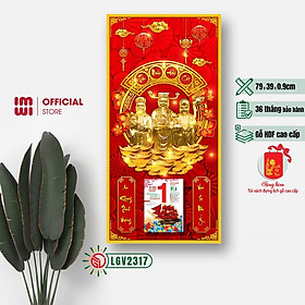 Lịch gỗ Tam đa Phúc Lộc Thọ treo tường IMWI LGV2317