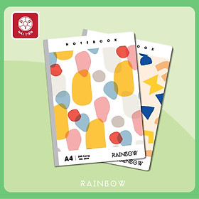 Hải Tiến Sổ may gáy bìa bồi A4 - Rainbow 200,300,400 trang Lốc 5 3 1