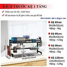 Kệ Để Chén Đĩa Thông Minh Trên Bồn Rửa FOODCOM Chất Liệu Thép Carbon Chống