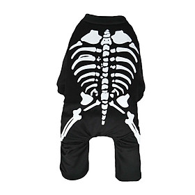 Halloween Skeleton Dog Costume, Cosplay Outfit Pet Clothes Fancy Dress Decorations Photo Props Halloween Pet Costume, for Party, Dogs, Cats