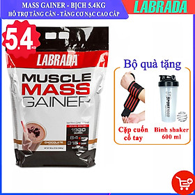 Combo Sữa tăng cân tăng cơ Muscle Mass Gainer của Labrada bịch 5.4 kg hỗ