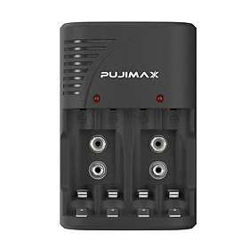 Bộ sạc pin thông minh Wall Pujimax 4 slot cho pin sạc 9V và pin sạc 1,2V AA