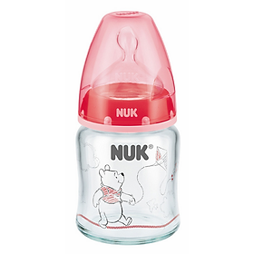 Bình Sữa Thủy Tinh 120ml Disney Núm Ti Silicone S1 Nuk NU34425