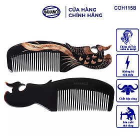 Lược sừng đen hình Phượng (Size: L - 18cm) COH115B - Quà tặng rất đẹp - Chăm sóc tóc