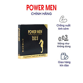 Bao cao su Powermen Siêu siêu mỏng 0.03 mm, chống xuất tinh sớm Hộp 9 BCS - che tên khi giao hàng