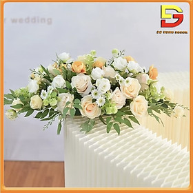 Mua Lẵng Hoa Giả Nhiều Mẫu Mã Hoa Trang Trí Để Bàn Dài 60cm-80cm Trang Trí Bàn Họp DG-284