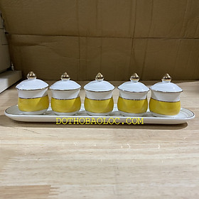 Mua Chum nước  áng nước sứ hoạ tiết đá hoa cương có nắp 2 loại 3 ly và 5 ly