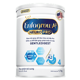 Sữa bột Enfagrow A2 Neuro Pro 4 dành cho trẻ 3-6 tuổi - 1.7 kg